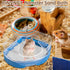 PINVNBY Hamster Bathroom Gerbil Plastic Sand Dry Bath Container, Small Animal Sauna Toilet with Scoop