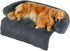Codi Dog Bed for Couch, Dark Grey, Calming Anti-Anxiety Bed for X-Large Dogs, Fluffy Plush with Removable Washable
