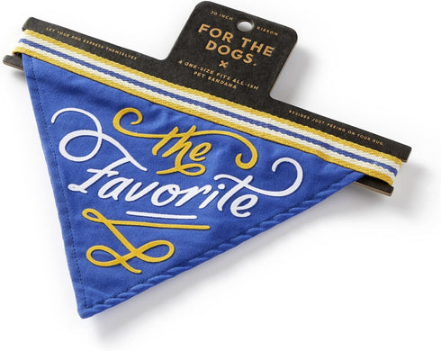 Brass Monkey The Favorite Dog Bandana: Durable Cotton, One Size Fits Most, 9” W x 6” H