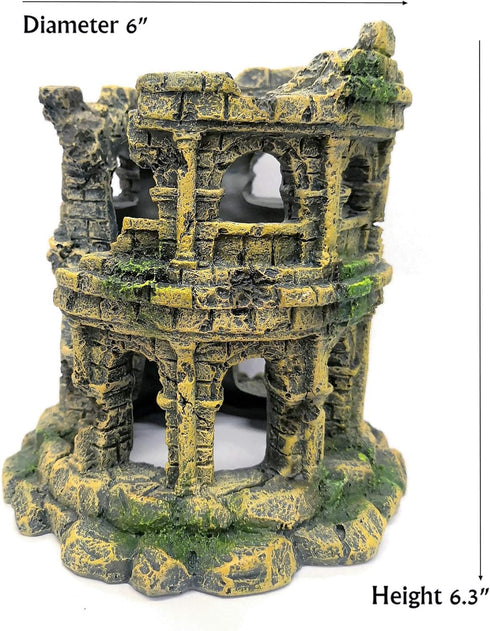 Antique Roman Column Ruins, European Castle Aquarium Decorations for Fish Tank Hideout