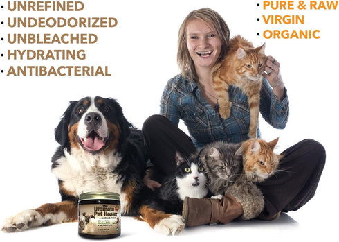 32 oz, Elbows, Organic Coconut Oil for Dogs & Cats Skin and Coat, Natural Treatment for Itchy Skin, Dry Paws & Nose