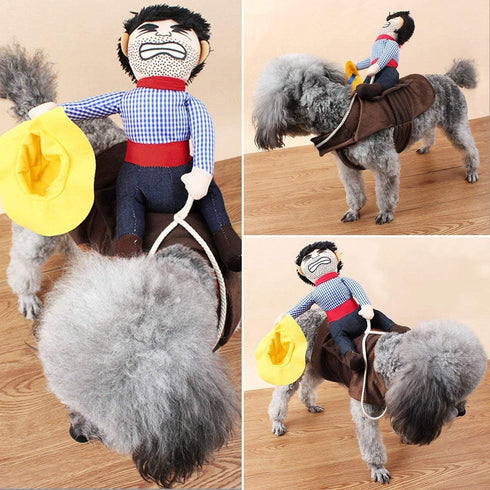 ISMARTEN Cowboy Rider Dog Costume for Dogs, Knight Style with Hat, X-Large