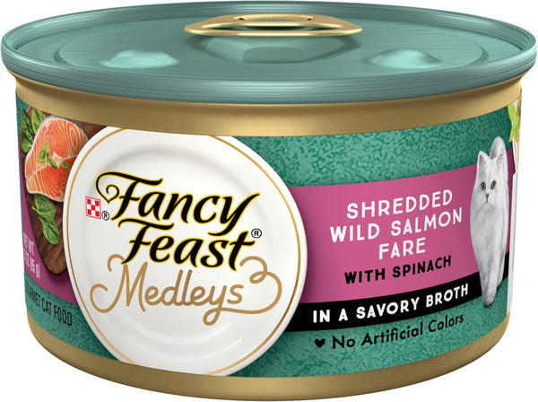 Purina Fancy Feast Wet Cat Food, Medleys Shredded Wild Salmon Fare With