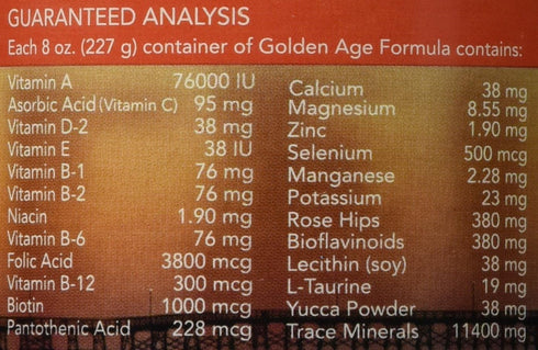 Golden Age All Natural Potent Multi-Vitamin/Mineral Powder for Adult Dogs and Cats