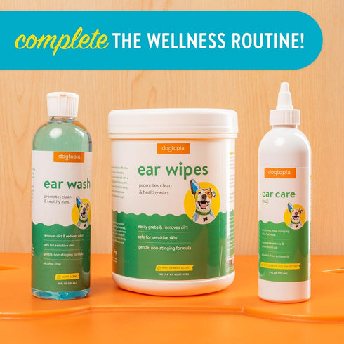 Ear Wipes for Dogs and Pets | 160 Count Alcohol-Free Cleaning Wipes for Healthy Ears, Non-Stinging Formula