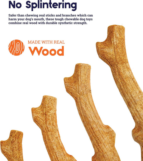 Petstages Super Dogwood Dog Chew Toy, Large, Safe & Long Lasting Chewable Sticks