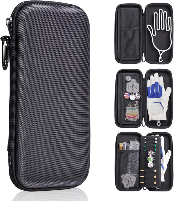 Golf Glove Holder Case with Removable Glove Shaper - Portable Accessories Organizer for Men & Women Golf Caddy