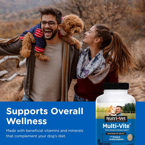 Nutri-Vet Multi-Vite Chewables for Adult Dogs, Daily Vitamin Support, 120 Count