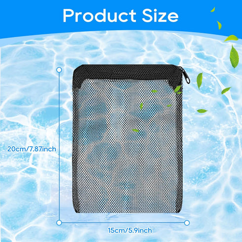 Aquarium Filter Media Bags, 8 Pack with Zipper, Reusable Strong Polyester Fine Mesh for Activated Carbon