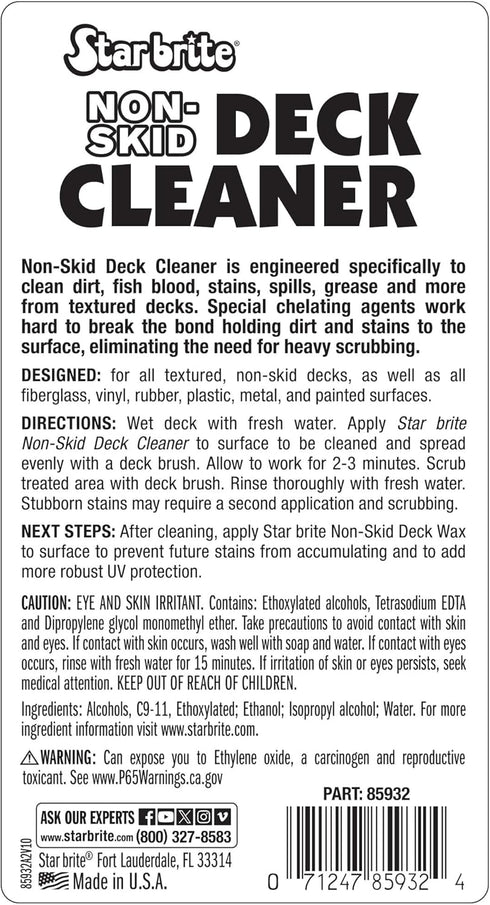 STAR BRITE Non-Skid Deck Cleaner & Protectant Ultimate Boat Deck Wash - Protects Against Future Stains & UV - Ideal