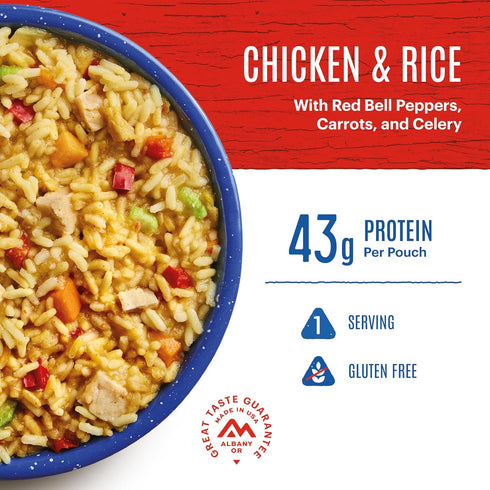 Backpacking Mountain House Chicken & Rice Pro-Pak | Freeze Dried & Camping Food | One Serving |Gluten-Free