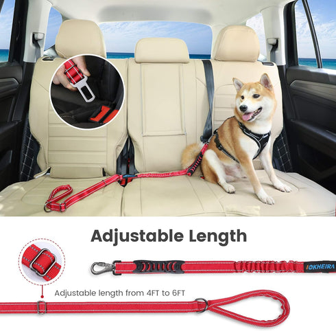 IOKHEIRA 6Ft/4Ft Dog Leash Rope for Large Dogs, Heavy Duty with Padded Handle and Reflective Threads