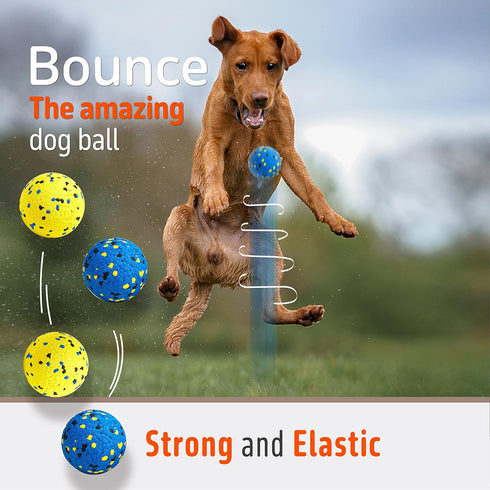 Durable Dog Chew Balls for Aggressive Chewers - Atom Teething Toys for Medium and Large Dogs, 3 Pack