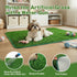 Bhyhok 33.5"23.6"15.9" 4-Inch High Walls Dog Potty Tray with Artificial Grass, Foldable Dog Pee Pad Holder with Baffle