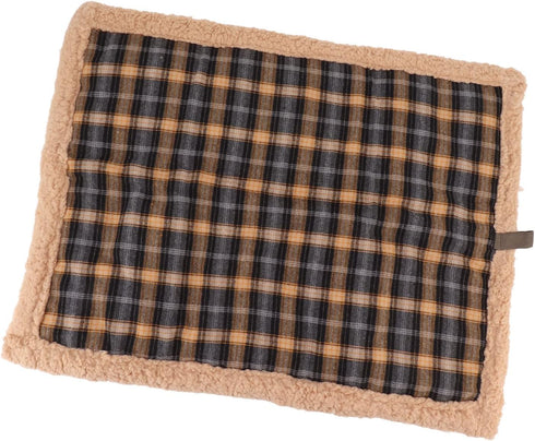 Self Warming Cat Bed - Washable Double Sided Lamb Wool Plaid Mat for Large, Medium, Small Dogs and Cats, Travel or Home