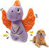 Bite Force - Durable & Strong Dog Toy Purple Dino with Squeaker,