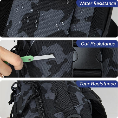 Night Cat Fishing Tackle Backpack, Fly Fishing Sling Bag with Rod Holder and Storage