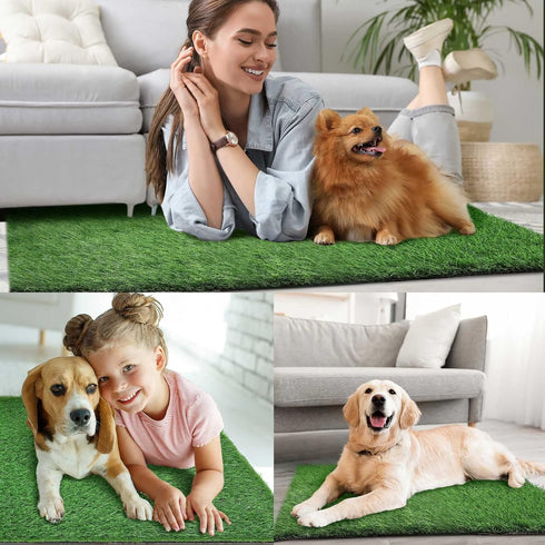 4 18'' 23'' Roowest Pcs Dog Grass Pee Pads for Dogs x Artificial Washable Fake Heavy Absorbency Grass Pad for Puppy Non