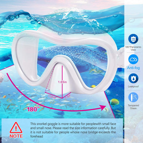 Supertrip 2024 Snorkeling Gear for Adults, Anti-Fog Snorkel Set, Tempered Glass Snorkel Mask for Scuba Diving