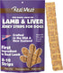 Real Meat Lamb & Liver Jerky Dog Treats, 8 Air-Dried Strips, Grain-Free Jerky Treats Made of 95% Free-Range Lamb