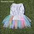 ANIAC White Dog Dress, Summer Clothes for Small Dog Girl, Spring Puppy Princess Dress, Cat Outfit, Rainbow (Large,