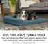 Furhaven Orthopedic Dog Bed for Large/Medium Dogs, Removable Bolsters & Washable Cover, Pinsonic Quilted Paw, Bluestone