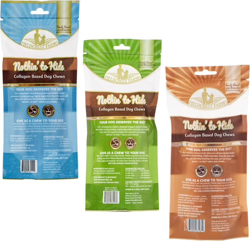 Fieldcrest Farms 3 Pack 35 lbs Nothing to Hide Natural Rawhide Alternative Rolls for Dogs - Bundle (Chicken, Beef