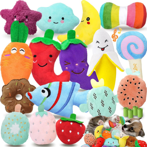Charming Chorus 20 Pack Squeaky Dog Toys Set - Plush Puppy Toys for Small Dogs - Interactive Dog Squeak Toys