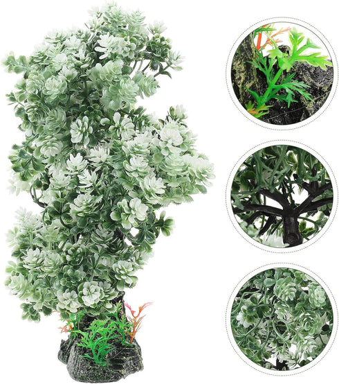 Aquarium Landscape Tree - Artificial Plastic Plants Tree Decoration with Resin Base for Fish Tank