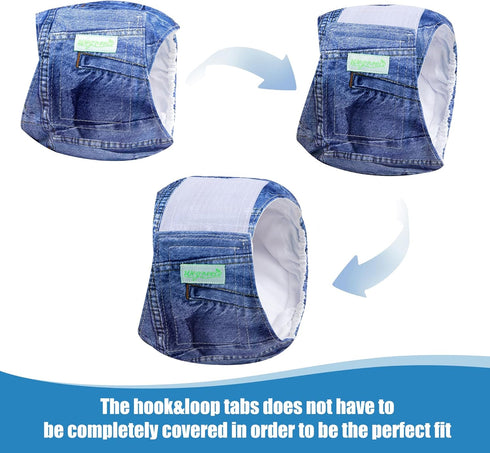 (Pack 3) Wegreeco Jeans Washable Dog Diaper Male of - Washable Male Dog Belly Wrap (Small)