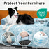 Dog Couch Bed for Large Dogs, XL Tie-dye Blue Faux Fur Waterproof Bed, Calming Washable Memory Foam, 45x37 Inches