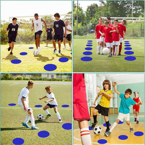 TuXHui 4" 9" 12/18/24 Poly Spots or Flat Cones Spot Markers for Gym/PE Training, Dance, Pcs Non-Slip Rubber Floor Dots