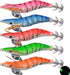 Glow Squid Jigs Saltwater Fishing Lures Kit, 10pcs Luminous Shrimp Prawn Lures for Cuttlefish Octopus Fishing