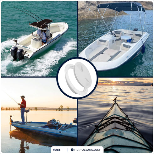 Five Oceans Marine Hatch - Boat Access Round Inspection Deck Plate with Detachable Cover, UV Resistant ABS
