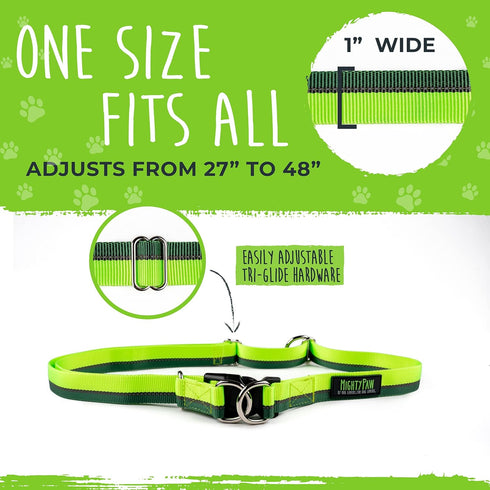 Mighty Paw Hands Free Dog Leash | Bungee Waist Leash for Walking, Running, Up to 150 lbs, 36" - 48"