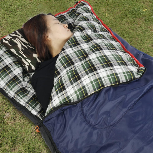 REDCAMP Cotton Flannel Sleeping Bag for Camping, Adults Cold Weather Envelope Sleeping Bags with 2/3/4lbs Filling