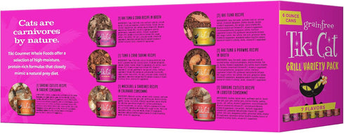 Tiki Cat Grill, Tuna & Crab Surimi, High-Protein Wet Whole Foods Cat Food for All Life Stages, 6 oz. Cans (Pack of 8)