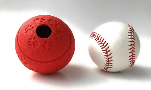 Interactive Treat Dispensing Toy Ball Puzzle for Dogs - Intelligence Training to Reduce Separation Anxiety, Red