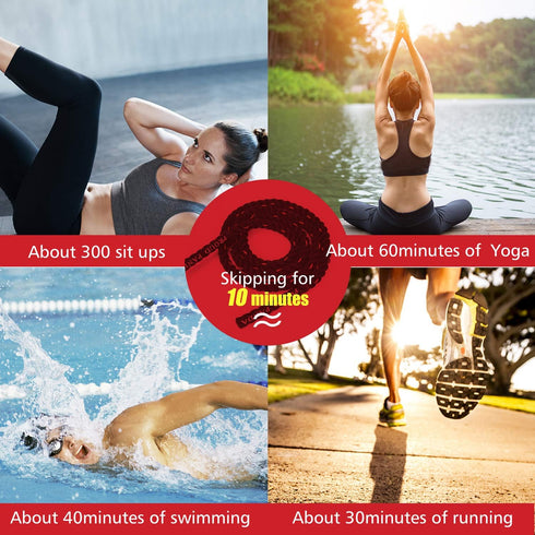 Heavy Jump Ropes for Fitness - 2LB/3LB/5LB Weighted Adult Skipping Rope for Total Body Workouts and Power Training.