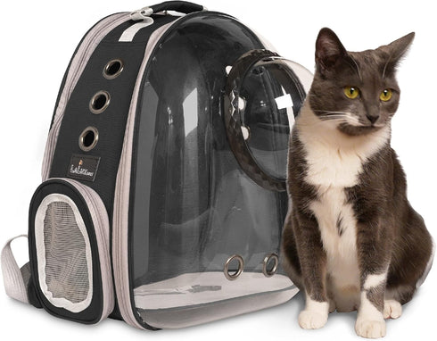 LaLuz2021 Cat Backpack Bubble Dog Carrier, Expandable Tent Double Bubble Capsule with Plush Mat & Leash Clip