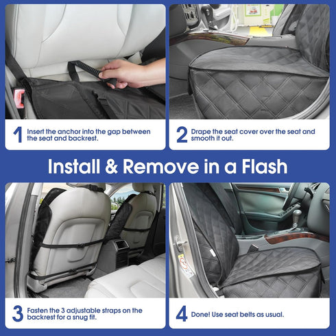 900D (2-Pack) ALLANSING Front Seat Cover for Dogs with Side Flaps, Heavy Duty Waterproof Car Seat Cover, Protects from