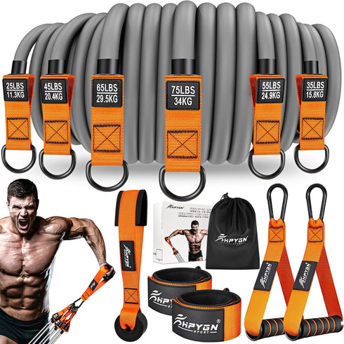 Resistance Bands - Heavy Exercise Bands with Handles for Working Out, Muscle Training, Strength, Home Gym Equipment
