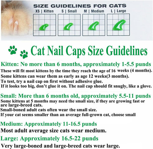 100pcs 5 VICTHY Cat Nail Caps, Medium Size Colors, with Glue and Applicators, Natural Vinyl Resin, Long-lasting
