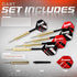 Franklin Sports Steel Tip Darts Set - 6 Pack, 18 Gram Steel Darts with Removable Standard Flights, Red/Black