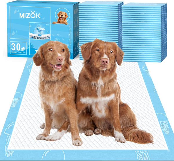 MIZOK Dog Pee Pads 28x44in Extra Long Dog Pads 12 Cups Superior