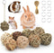 Bac-kitchen 17 Pcs Bunny Chew Grass Balls, Hangable Natural Handmade Enrichment Toys for