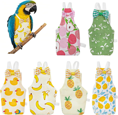 Telooco Bird Diaper, 6Pcs Reusable Parrot Diapers with Waterproof Inner - Washable Parrot