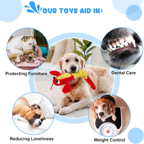 IOKHEIRA Dog Toys for Large Dogs, Squeaky Stuffed Tug of War Toys for Small/Medium/Big Sizes