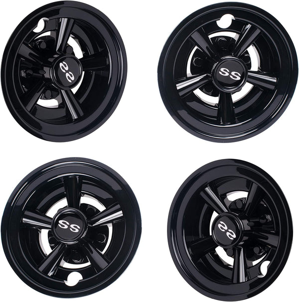 NOKINS Golf Cart SS Wheel Covers Hub Caps, Set of 4 for Most 8 Inch Golf Carts