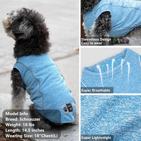 KYEESE Dog Shirt Soft Breathable T-Shirt with Reflective Strip for Night Walking, Lightweight Cat Shirt